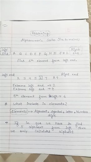Alphanumeric Series Reasoning Notes by Simplifiedstudyofficial #english #shorts #viral #trending