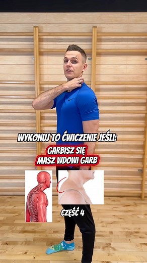 💥Zgarbiona sylwetka „Wdowi garb” - Część 4 - sprawdź to szybkie ćwiczenie💥 ✅️Wdowi garb - jest to nieestetyczne zgrubienie, którego wynikiem jest nadmierne odkładanie się tkanki tłuszczowej w okolicy szyi oraz karku (na wysokości kręgów C-6,C-7,Th-1) ✅️ Często się mówi, że ta dolegliwość powstaje najczęściej u osób starszych - nic bardziej mylnego. Natomiast coraz częściej widzę ten problem u większości Młodych osób oraz Moich nowych podopiecznych, którzy się do mnie zgłaszają, by poprawić wyg