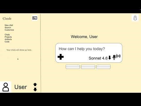 Claude interface made in google slides