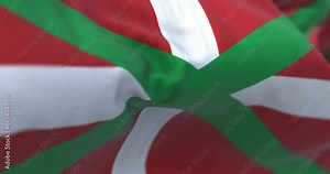 Seamless loop in slow motion of the Basque Country flag waving