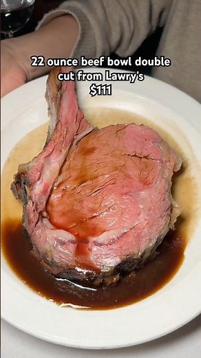 HUGE 22 oz prime rib from Lawry’s! #primerib #food #foodie #fyp #explore
