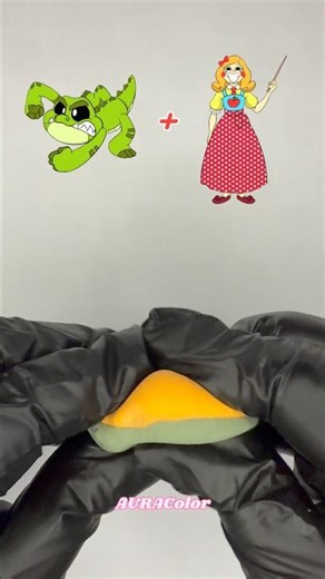 Poppy Playtime Mix 🤩💚🧡 #colormixingmagic #satisfying #poppyplaytime #colormixing