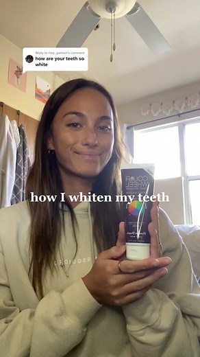 Whitening Teeth with Color Wheel Purple Toothpaste