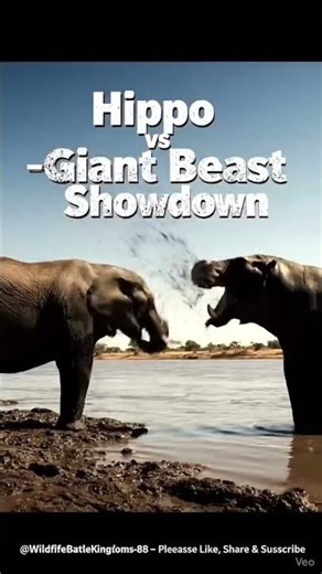Hippo vs Elephant ⚡ Giant Beast Showdown River Territory Fight Wildlife Battle Kingdoms 88