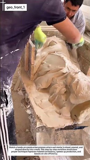 Efficient Mortar Mixing & Plaster Casting Process | Real Construction Work