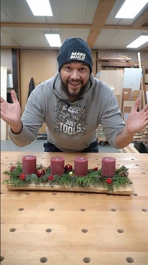 Quick & Easy Advent Wreath 🎄 #DIY from scrap wood! #upcycling #xmas