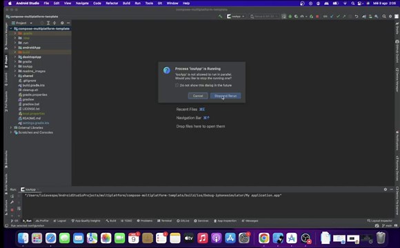 run ios application on android studio with compose multiplatform