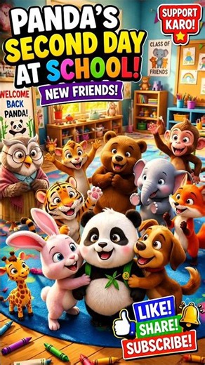panda is back to school🥹🥹. #panda #shorts #viral #tranding #pana is back #school
