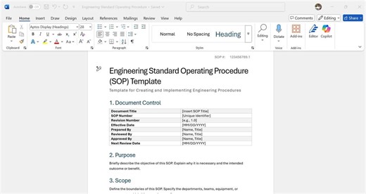 Engineering Standard Operating Procedure (SOP) Template - Etsy Australia