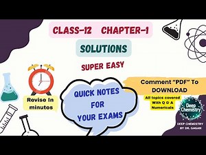 Solutions – Class 12 Chemistry Notes (Complete chapter) | NCERT | CBSE 2026