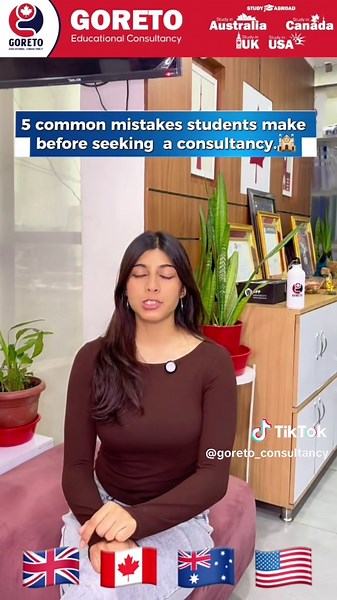 “5 Common Mistakes Students Make Before Choosing a Consultancy 🚫🎓 Choosing the right consultancy is an important step for your study abroad journey. Avoid these mistakes and make a smarter decision for your future. 🌍✨”#StudyAbroad #fyp #goviral #goretoeducationalconsultancy