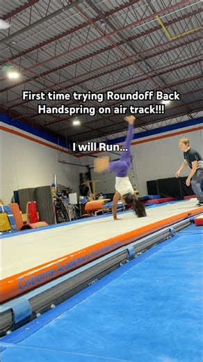 First time trying on AIR TRACK!! (Thought it would’ve been better haha😅) #backhandspring #airtrack