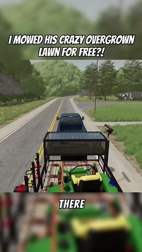 I mowed his crazy overgrown lawn for free?! #farmingsimulator22 #game #austinfarmer #roleplay #johndeere #lawnmowing