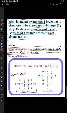 #What is meant by isomer? Draw structure of two isomers of c4h10 butane