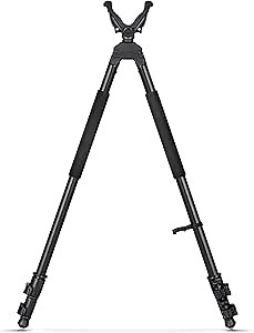 Shooting Bipod Shooting Sticks Hunting Bipod, with 360° V Yoke Rest, Leg Lever Locks, Lightweight Aluminum Frame, Foam Handle and Spike Feet for Hunting Outdoors, 30.5"–62.6"