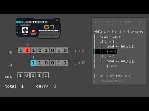 LeetCode #67 (Add Binary): Algorithm Visualization in Python