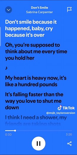 Don’t Smile - Sabrina Carpenter Lyrics Video