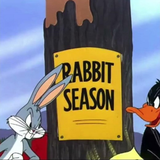 Elmer about to get a taste of his own medicine | Rabbit Fire 1951 Looney Tunes