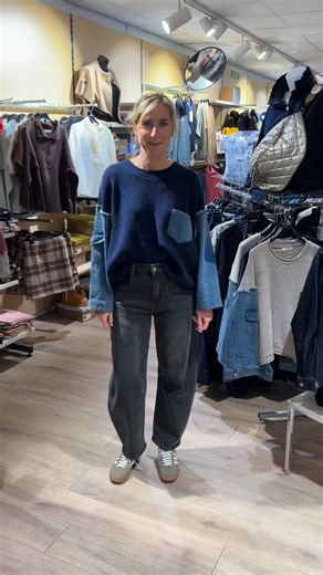 234 reactions · 39 comments | Nouveau style du jour Pull oversize manche en jeans 36€50 S/M et M/L. Jeans coupe ballon 22€50 du 34 au 42. | L'Oiseau Bleu | Facebook