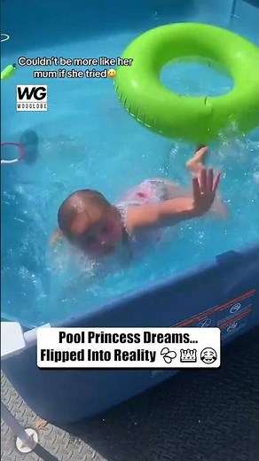 Little Girl’s Pool Ring Dream Turns Into Hilarious Splash Fail!