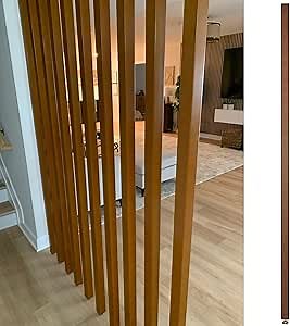Wall Partition Room Divider Floor To Ceiling Wooden Slats 4ft 5ft 6ft 7ft 8ft Tall, Wood Post Privacy Screens/ Room Separation Deviders Column for Daycare Studio Apartment Entrance Decor(Wood 1Pc,240c
