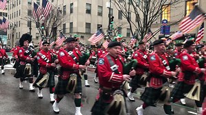 Crowds showed their extreme gratitude and respect as the FDNY Emerald Society Pipes and Drums marched up 5th Avenue. | NYC St. Patrick’s Day Parade