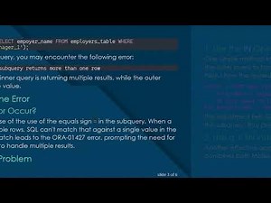 Resolving SQL Subquery Errors: Using IN vs Joining Tables