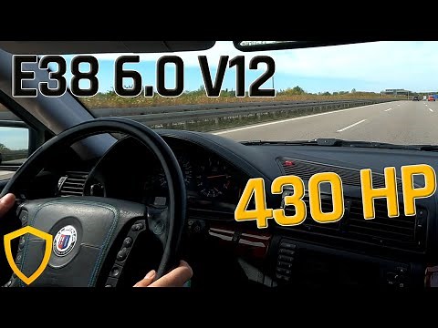 Alpina B12 6.0 E38 - 100-200km/h - 6.0V12 POV on unrestricted Autobahn
