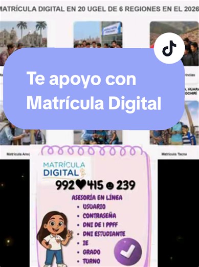 No más estrés!!!, te asesoro en línea, me escribes al 992♡ 415♡ 239 *usuario *contraseña *dni ppff y menor *IE, grado #matriculadigital2026 #matriculaperu2026 #fypシ゚viral #nomasestres #2026