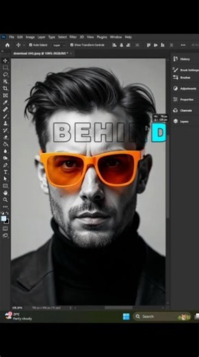 How to Place Text Behind a Person in Photoshop – Easy Shortcut|#photoshop