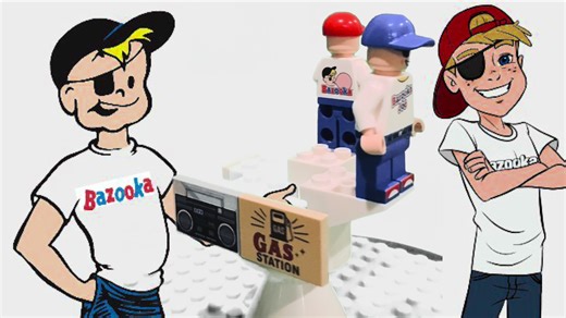 More LEGO size Bazooka Joe goodness. Shoutout to Rebrickit on WhatNot for making these and making them available for purchase. Check them out https://www.whatnot.com/s/c3DZzoEe. Really happy with these. #legominifigures #legominifig #legophotography #legovideography #legocustom