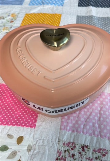 this limited-edition le creuset heart cocotte is made from enameled cast iron for even heat and beautiful heat retention, making it perfect for casseroles, desserts, and breads that go straight from oven to table. #lecreuset #QVCLoyaltyProgram #TiktokShopCreatorPicks #cozykitchen #romanticdinner