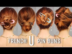 4️⃣ Easy French U Pin Bun Hairstyles❕️