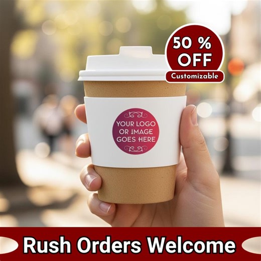 Custom Logo Coffee Cup Sleeves – Personalized Disposable Hot Chocolate, to Go Cups Sleeve for Business- Event - Wedding Favors - Etsy