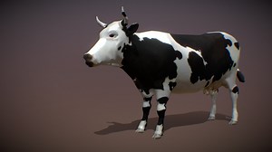 Farm Cow Animated Dairy cattle - Download Free 3D model by Rukh3D