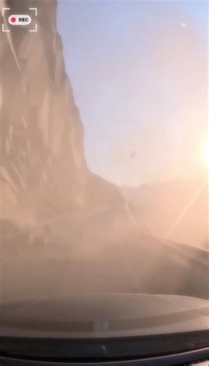 Watch the cliff! Terrifying rockslide near miss 👀⛰️