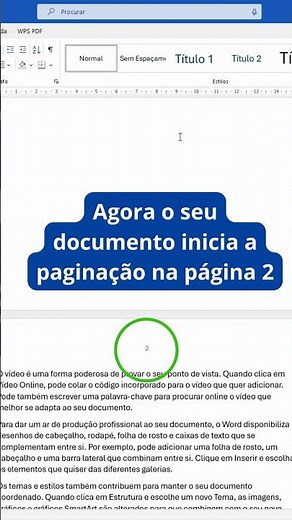 Como remover a paginação da 1ª página no Word!