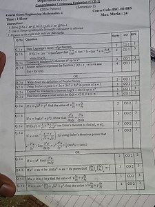 Comprehensive Continuous Evaluation (CCE-1)(2024 Pattern)Cour... | Filo