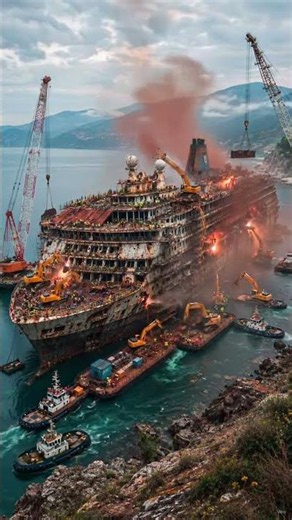🚢 From rust to luxury—watch this abandoned cruise ship transform into a floating paradise! ✨🌊