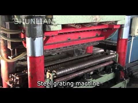 Steel grating machine and production workshop