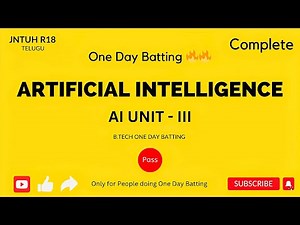 AI UNIT - 3|FOL,Unification,Forward and Backward Chaining,Ontological Engineering| JNTUH #r18 #r22