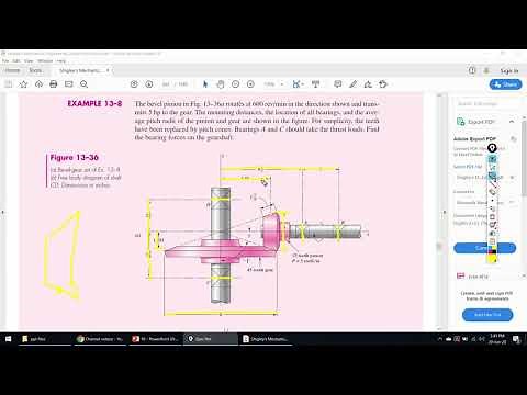 22 - Force Analysis - Bevel Gear with Example | Chapter 13 | By Shigley's