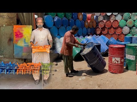 Inside Factory Process Of Recycling Waste Metal Oil Drums Into 100 Years Old Manual Weight Scale