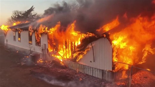 Wildfires erupt across central plains leading to mass evacuations