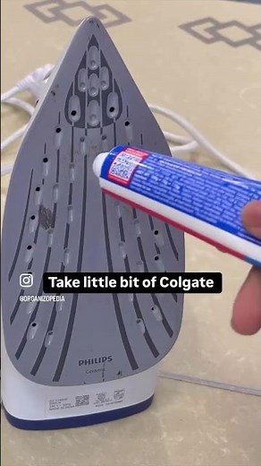 Use Colgate to clean iron!!