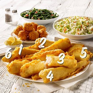 Our Family Fish Meal has 10 pieces of perfectly batter-dipped fish for just $14.98 when you use our coupon: http://captds.cc/July4FamilyMeal #CaptainDs #FamilyFishMeal #DGulls | Captain D's