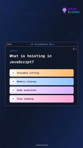 JS Interview Question: What is hoisting in JavaScript? #quiz #coding