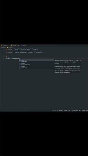 Join two arrays with concat method in javascript | #javascript #array #shorts #coding