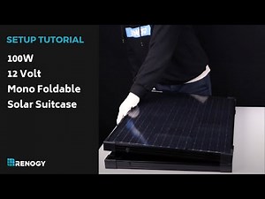 100 Watt 12 Volt Mono Foldable Solar Suitcase w/o Controller Setup Tutorial