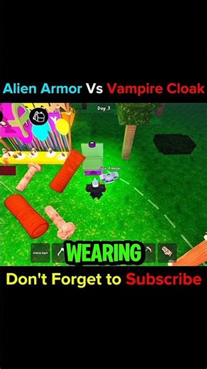 Alien Armor Vs Vampire Cloak 🤯 | 99 Nights in the Forest #roblox #shorts